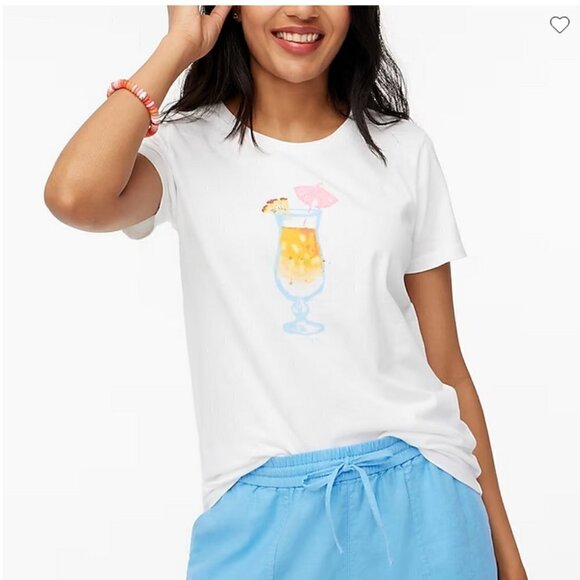 J. Crew Mai Tai Drink Graphic Tee - Picture 1 of 5
